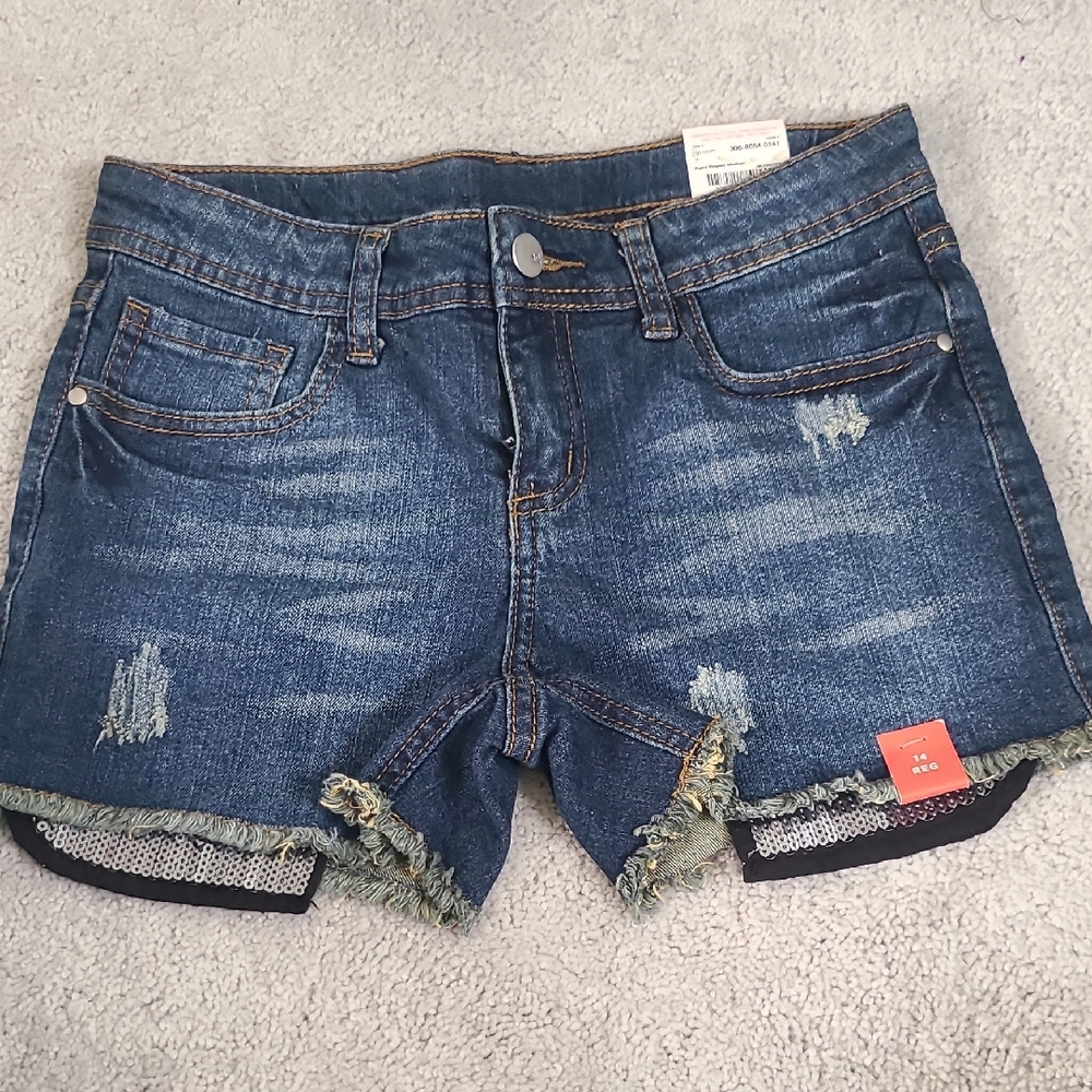 Total Girl Blue Jean Shorts Distressed Casual